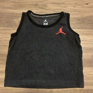 Air Jordan Tank Top. Size XS. Kids size 4. Black and gray.